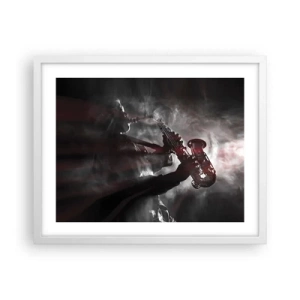 Plakat w białej ramie - W oparach jazzu - 50x40 cm