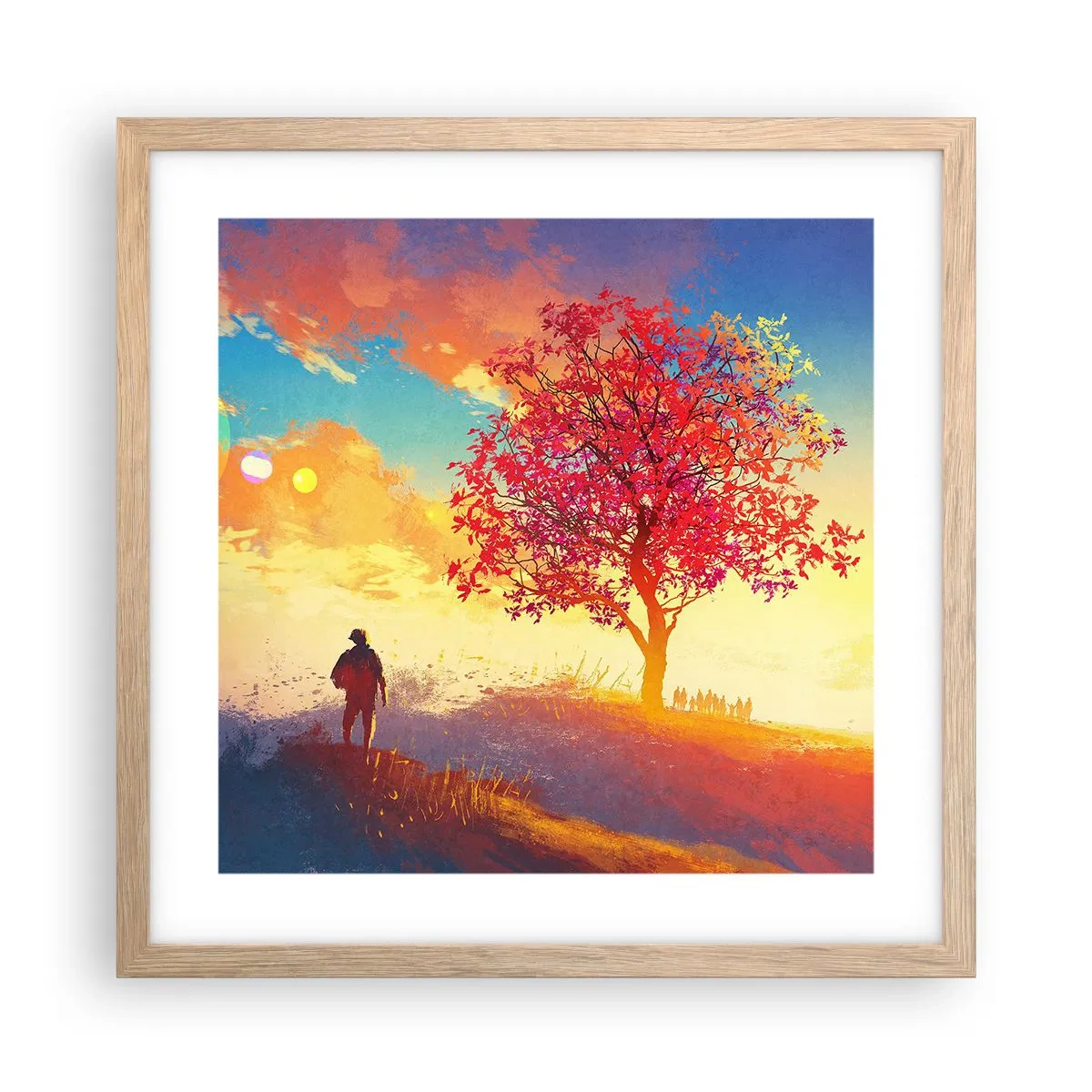 Plakat w ramie jasny dąb - Pielgrzym u celu - 40x40 cm