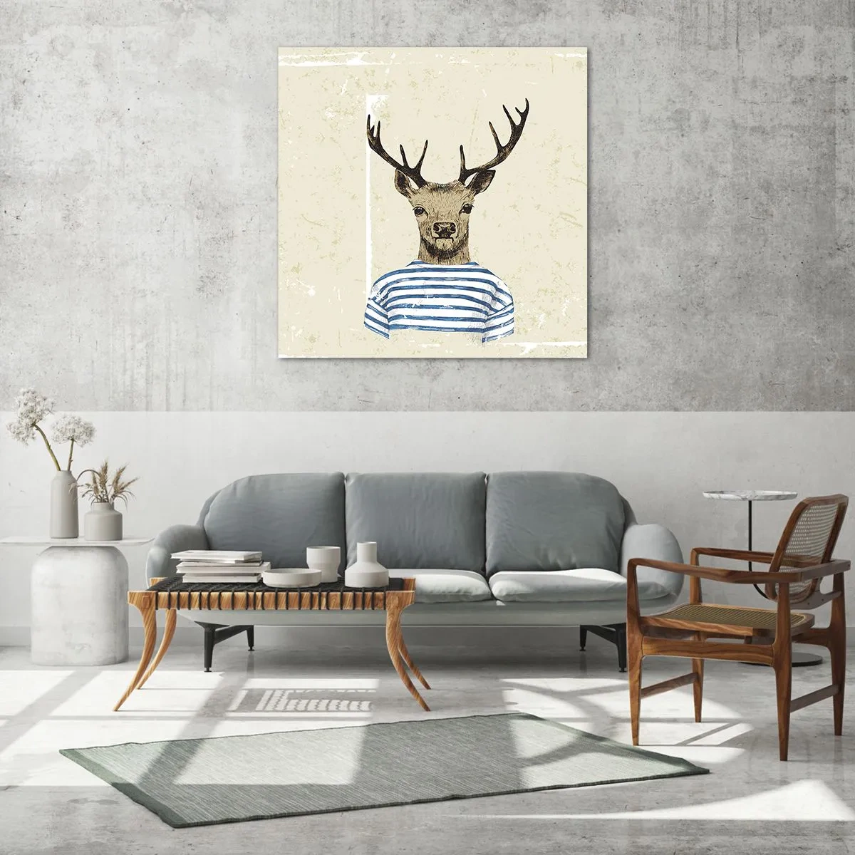 Obraz na szkle - Bo lubię koszulki w paski! - 40x40 cm