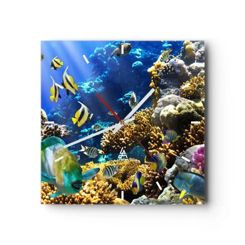 Zegar ścienny - Duży ruch na wakacyjnym szlaku - 40x40 cm