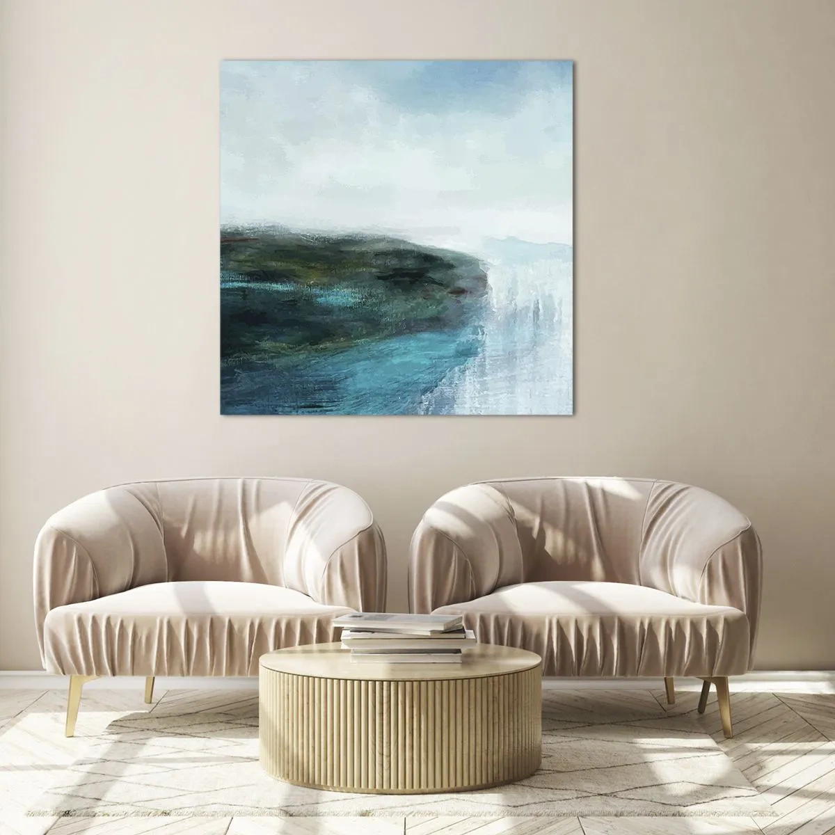 Obraz na szkle - Abstrakcja marynistyczna - 40x40 cm