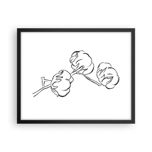 Plakat w czarnej ramie - Bawełniany puch - 50x40 cm