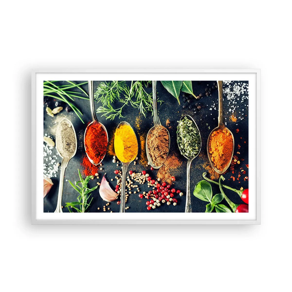 Plakat w białej ramie - Kulinarna magia - 91x61 cm