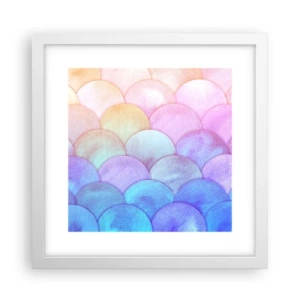 Plakat w białej ramie - Perłowa łuska - 30x30 cm