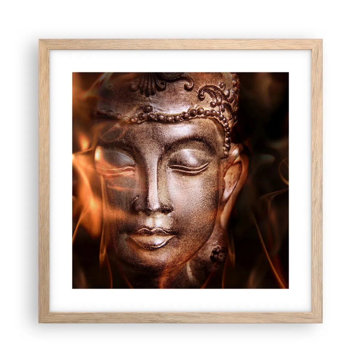 Plakat w ramie jasny dąb - Istnieje tylko tu i teraz - 40x40 cm