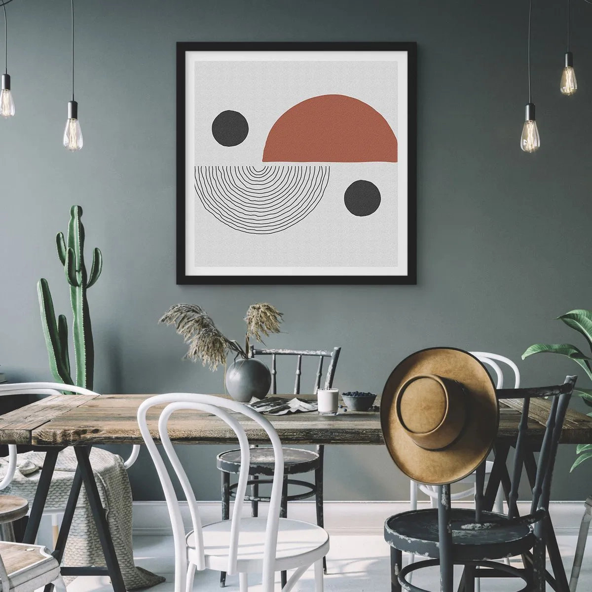 Plakat w czarnej ramie - Doskonałość koła - 50x50 cm