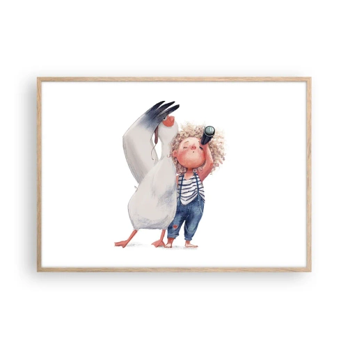 Plakat w ramie jasny dąb - Plan wielkiej podróży - 100x70 cm