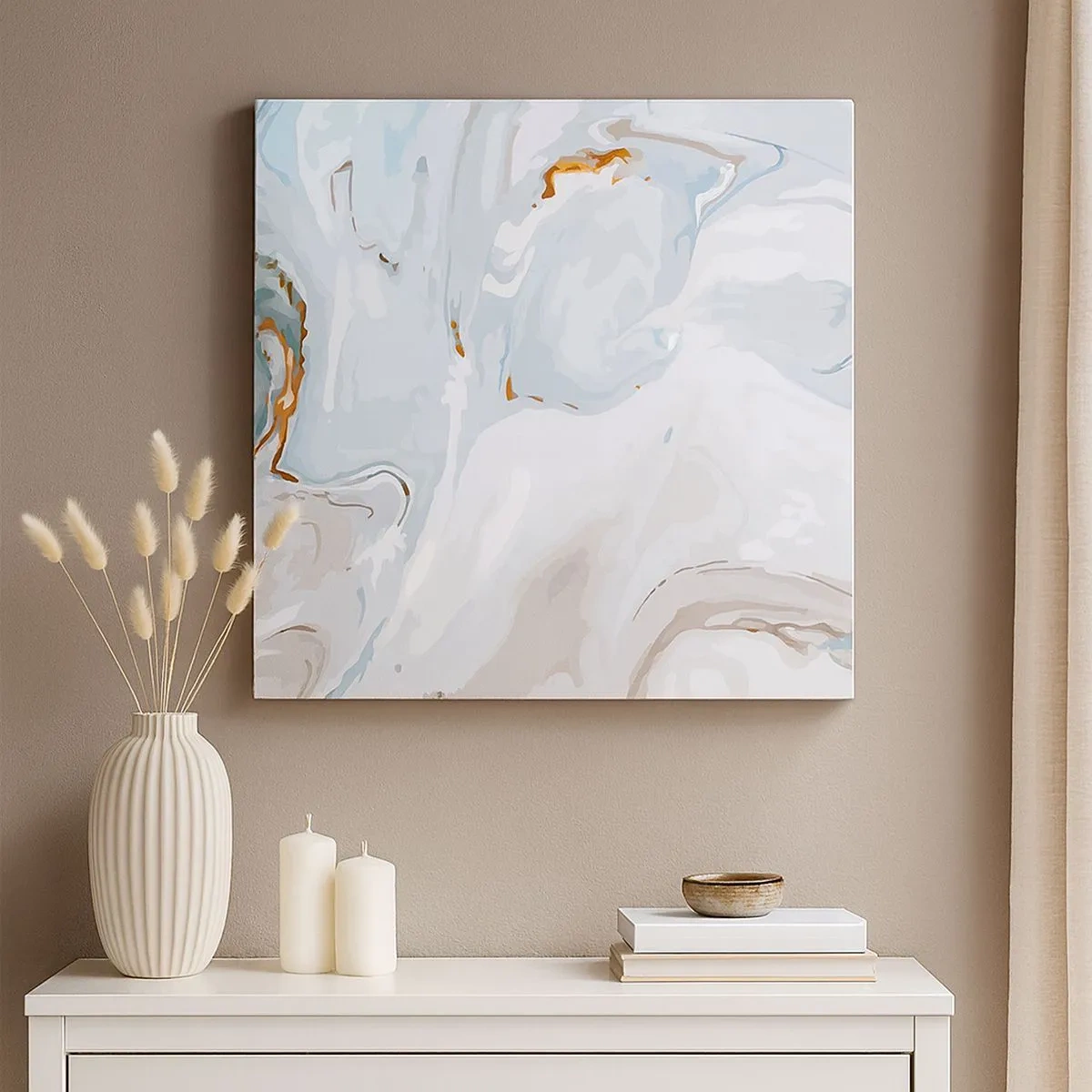 Obraz na płótnie - Biel wypiętrzona - 30x30 cm