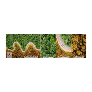 Fototapeta Próbka Samoprzylepna Deluxe Sticker - Granice i przełomy - Krajobraz, Droga Samochodowa, Las - 100x30 cm