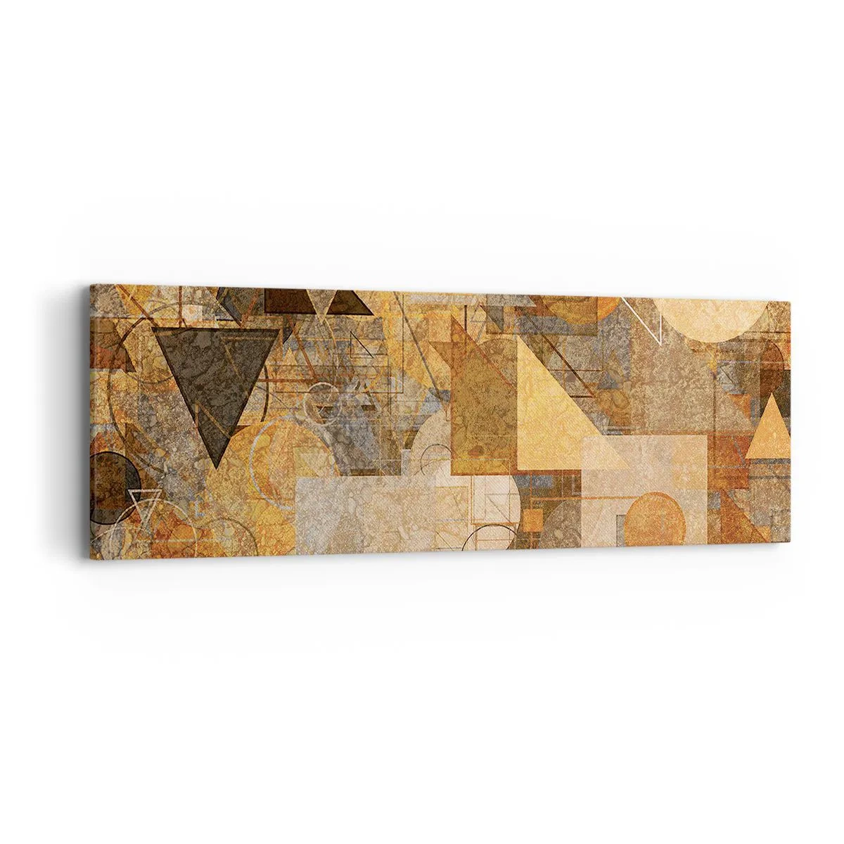 Obraz na płótnie - Kubistyczne studium brązu - 90x30 cm