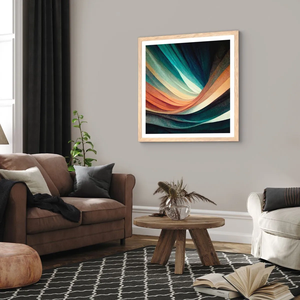 Plakat w ramie jasny dąb - Utkane z barw - 40x40 cm