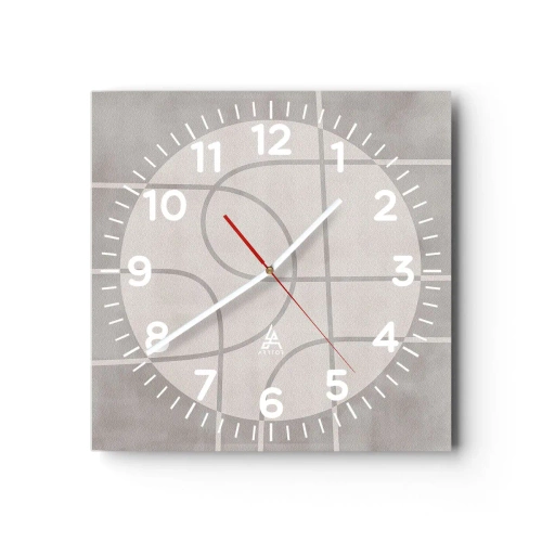 Zegar ścienny - Koliście i na wprost - 30x30 cm