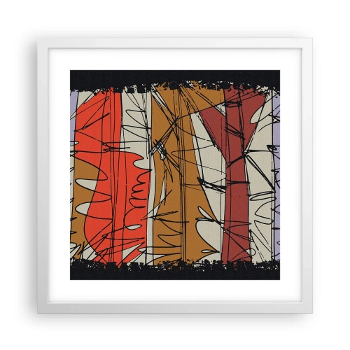 Plakat w białej ramie - Kompozycja spontaniczna - 40x40 cm