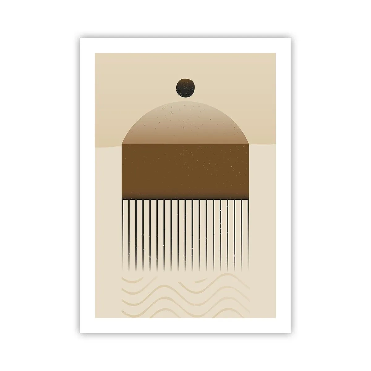 Plakat - Minimalistyczna abstrakcja w odcieniach brązu i beżu - 50x70cm - Różne stany - Nowoczesna dekoracja ścienna do salonu, kuchni i sypialni ARTTOR