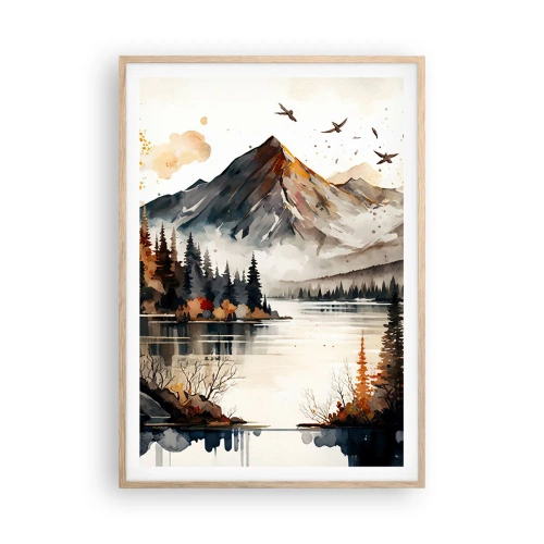 Plakat w ramie jasny dąb - Złota jesień w górach - 70x100 cm