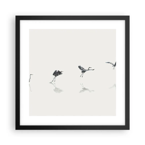 Plakat w czarnej ramie - Cztery proste kroki - 40x40 cm