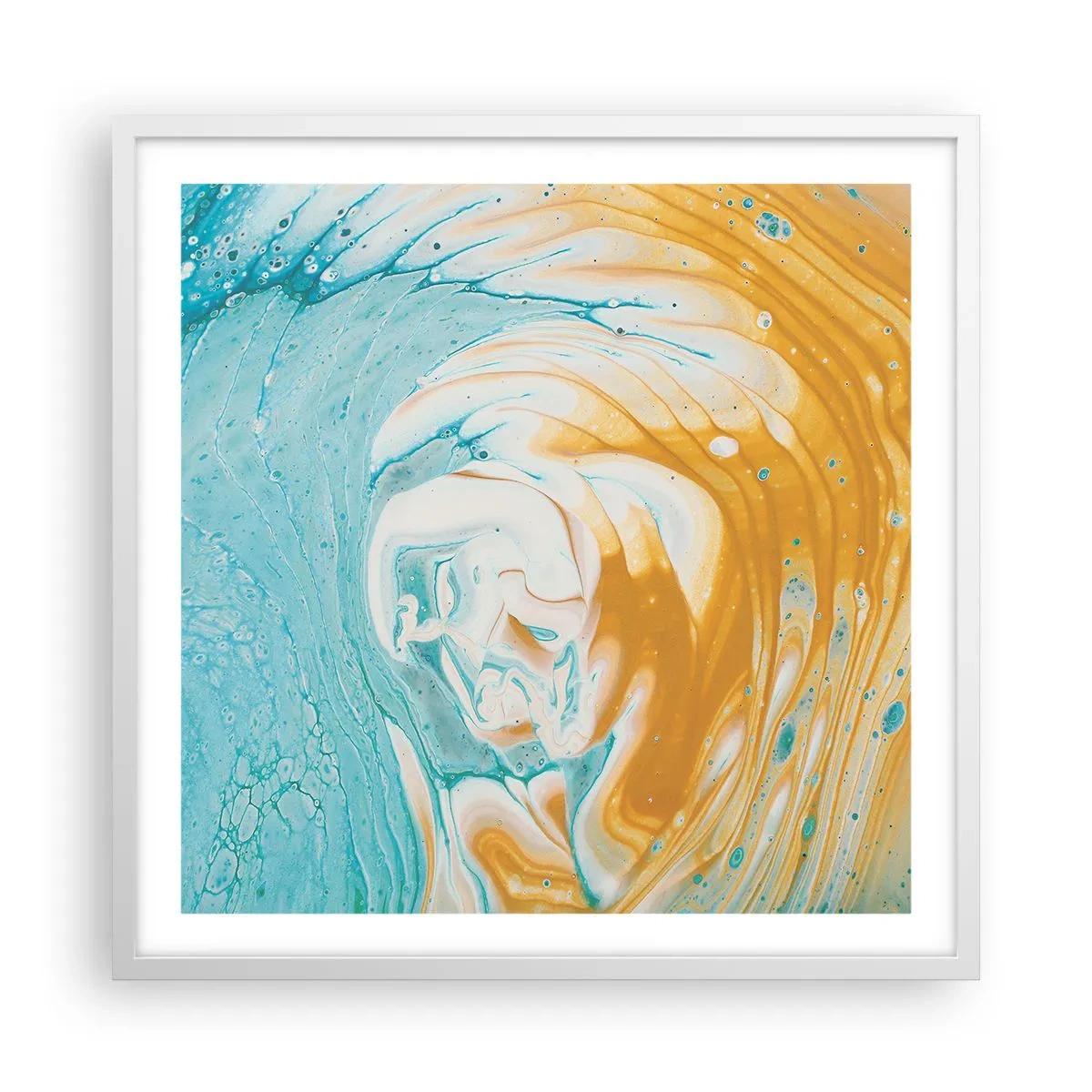 Plakat w białej ramie - Pastelowy wir - 60x60 cm