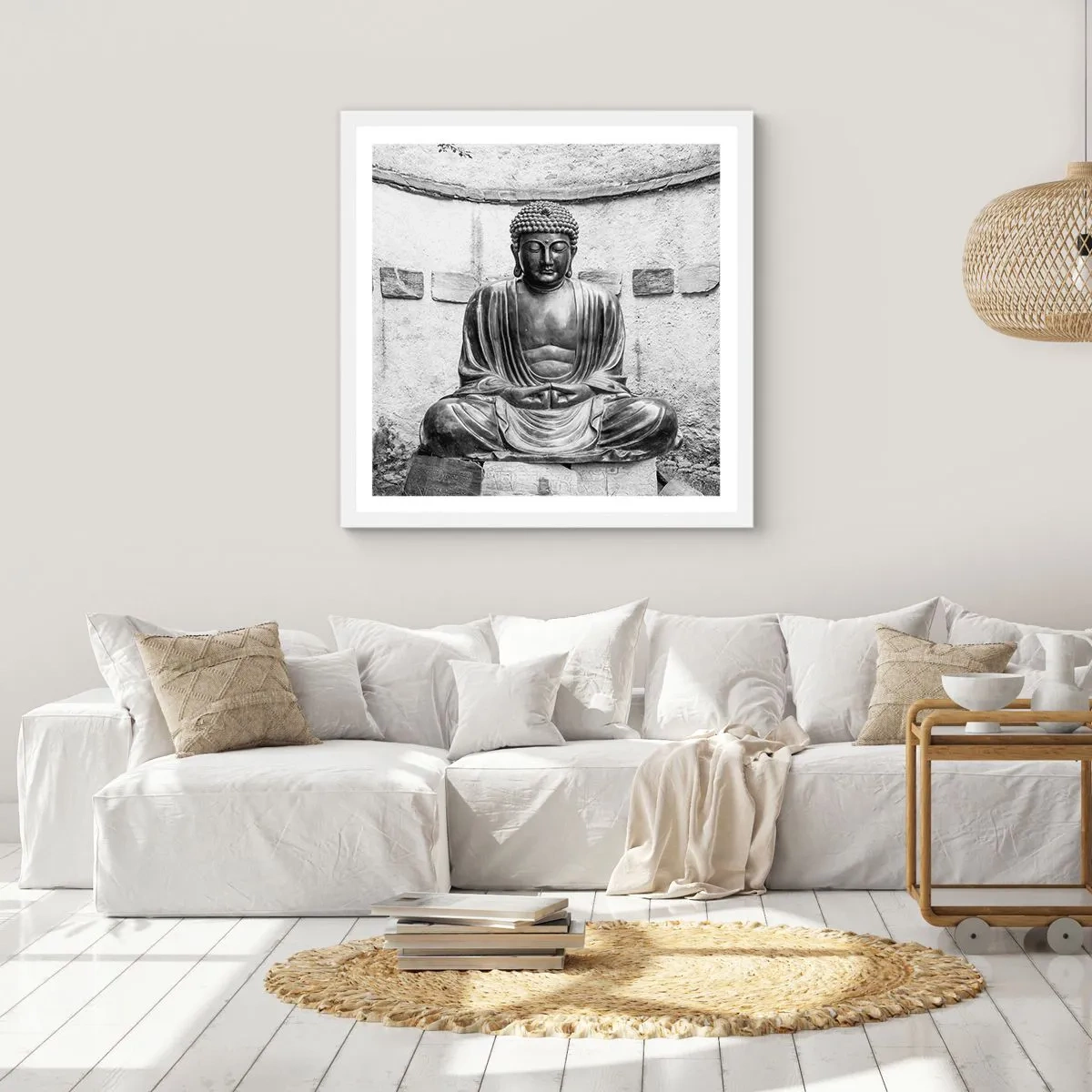 Plakat w białej ramie - U źródeł spokoju - 50x50 cm