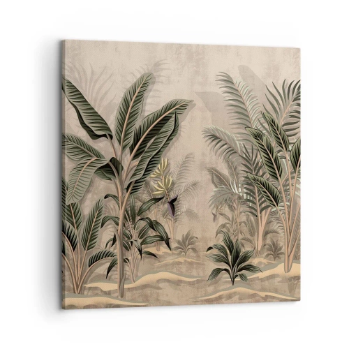 Obraz na płótnie - Rycina w kolonialnym stylu - 60x60 cm