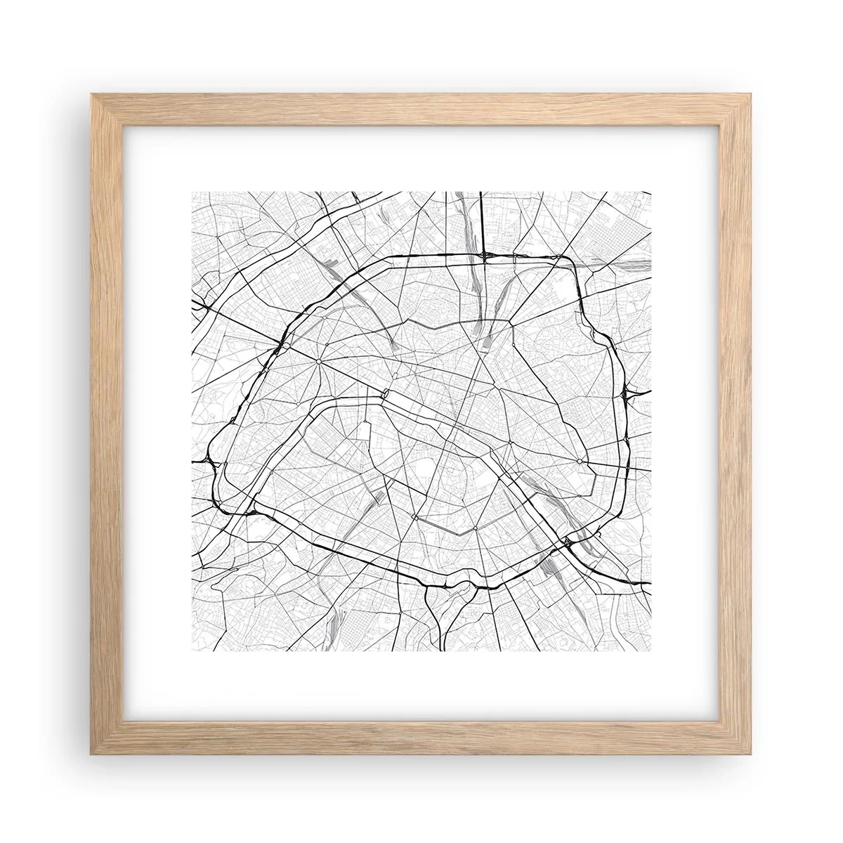 Plakat w ramie jasny dąb - Kwiat Paryża - 30x30 cm