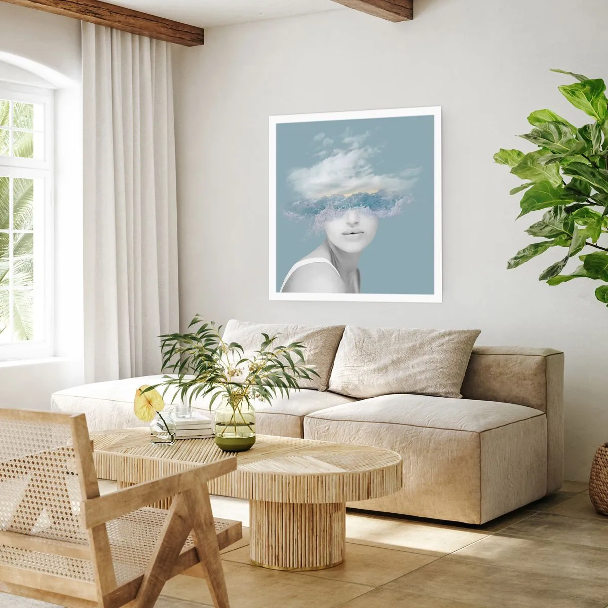 Plakat - Z głową w chmurach - 30x30 cm