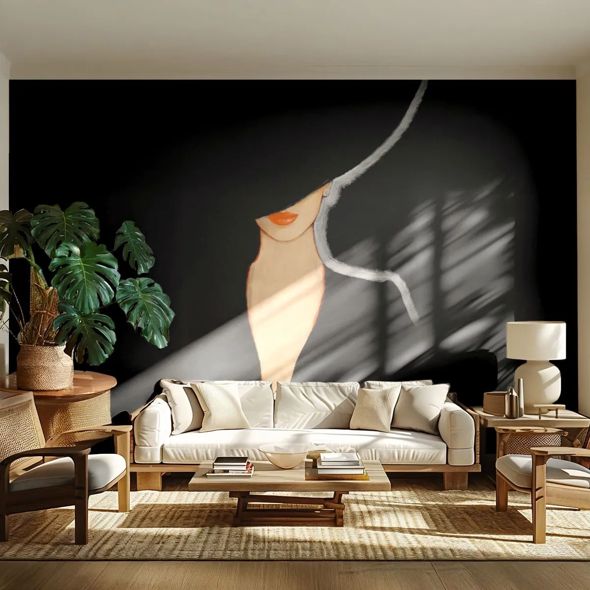 Fototapeta Samoprzylepna Deluxe Sticker - Elegancja i styl - Kobieta W Kapeluszu, Moda, Sztuka - 100x70 cm