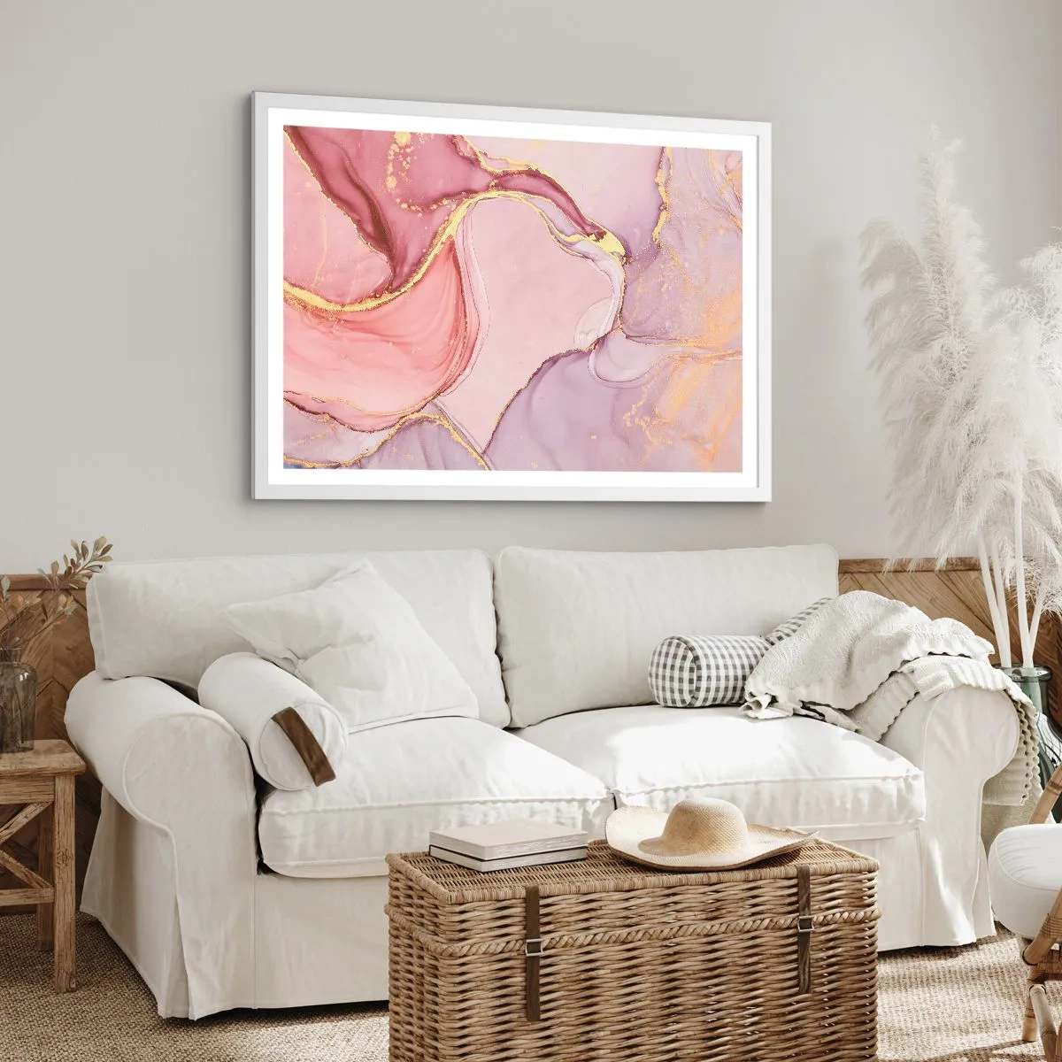 Plakat w białej ramie - Pieszczota barw - 70x50 cm