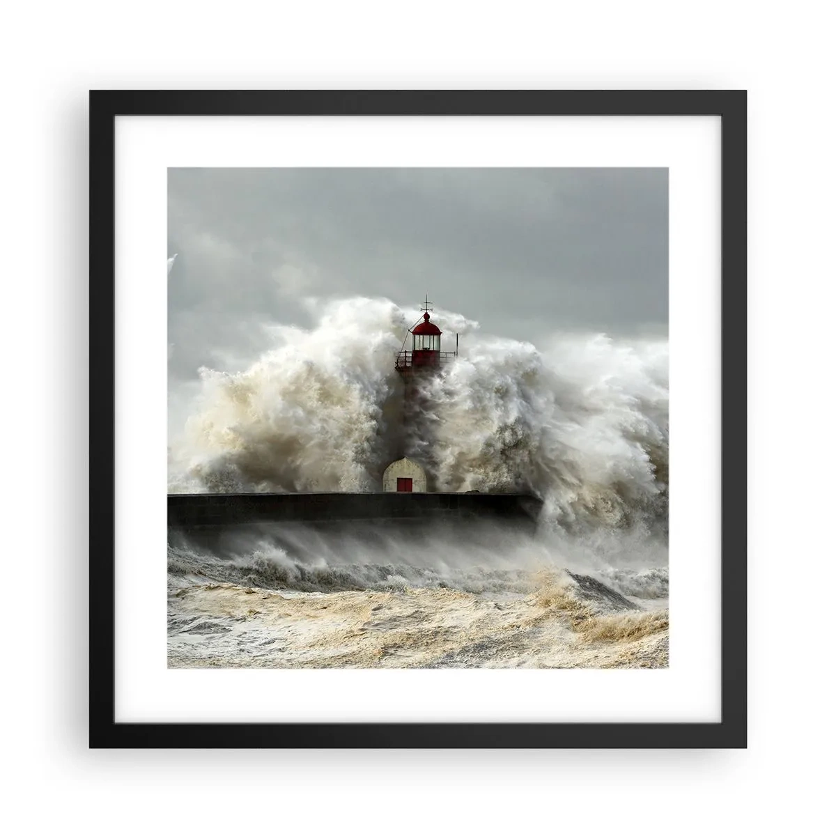 Plakat w czarnej ramie - Gniew oceanu - 40x40 cm
