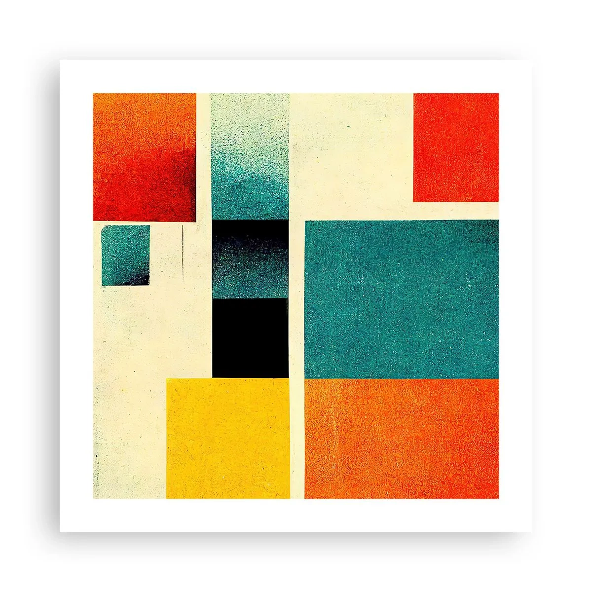 Plakat - Abstrakcja geometryczna – dobra energia - 50x50 cm