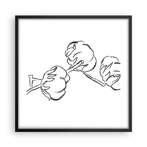 Plakat w czarnej ramie - Bawełniany puch - 50x50 cm