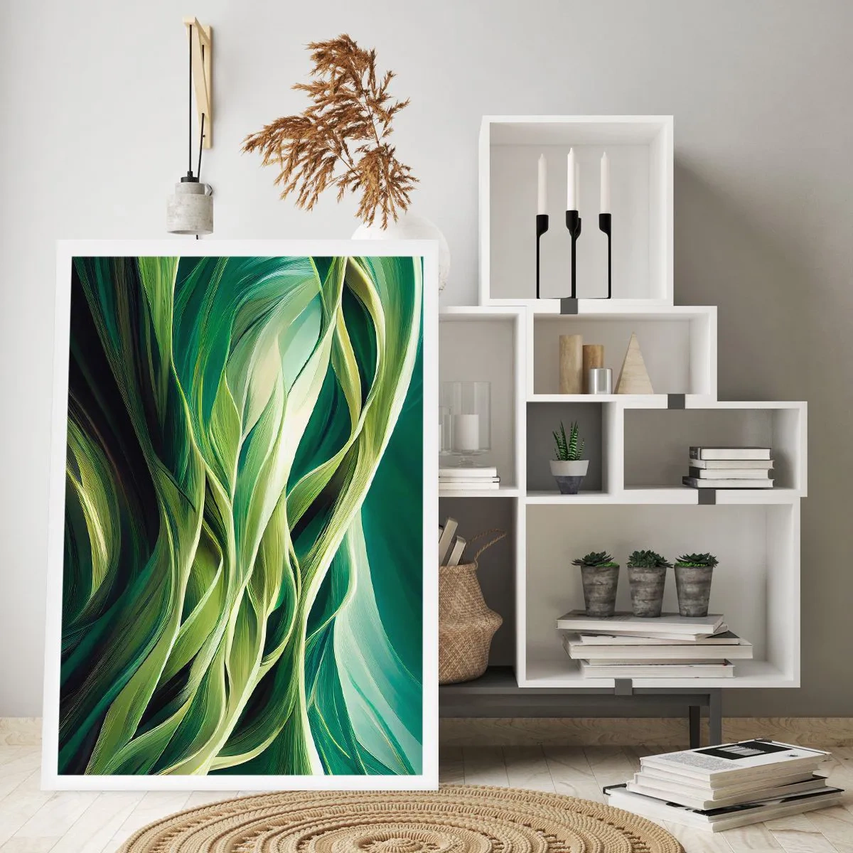 Plakat - Abstrakcyjna gra w zielone - 30x40 cm