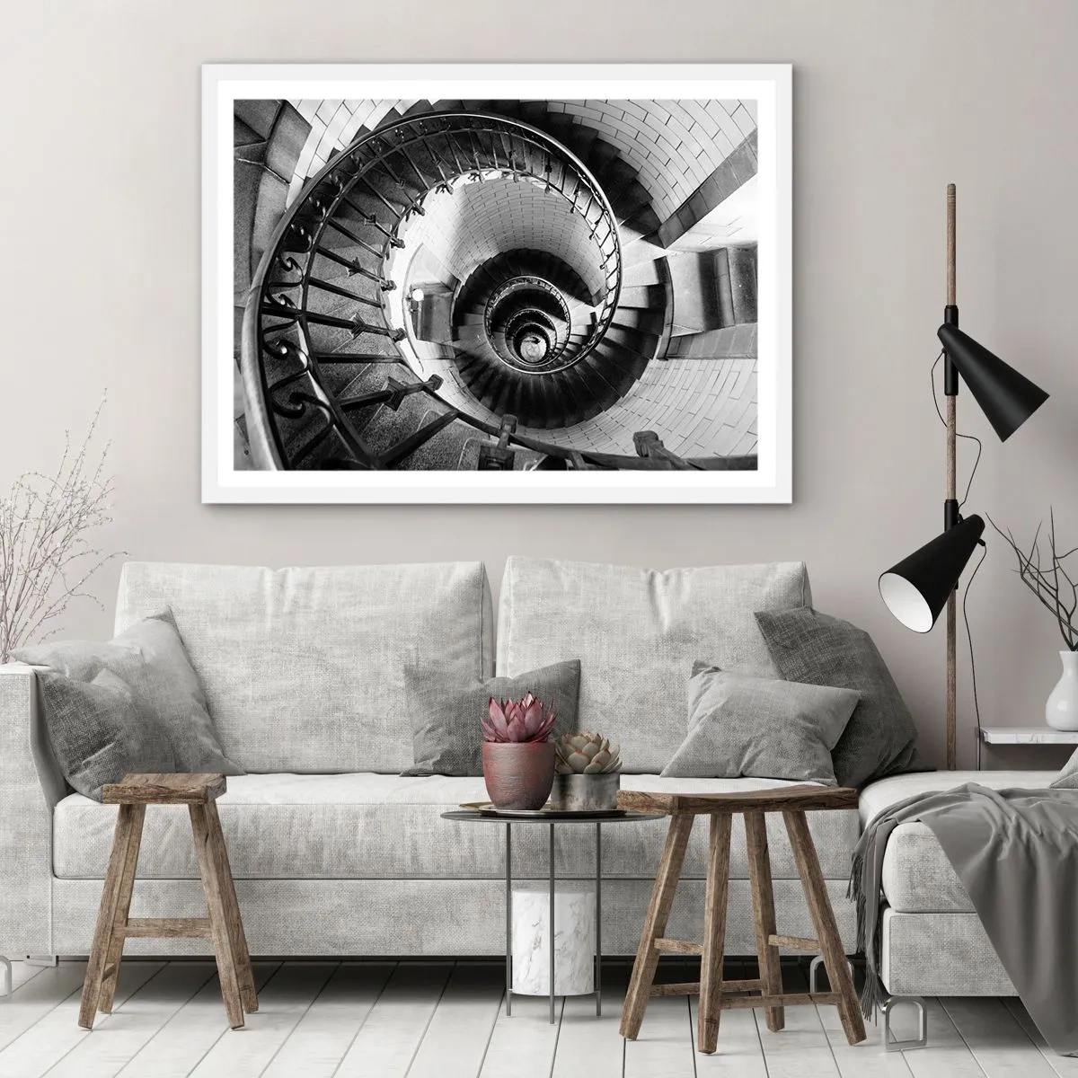 Plakat w białej ramie - Wyżej i wyżej - 100x70 cm