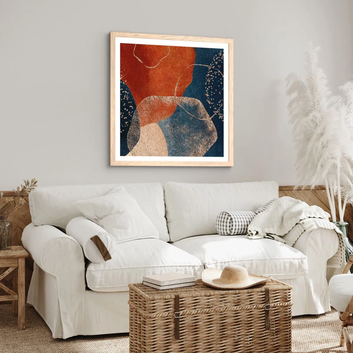 Plakat w ramie jasny dąb - Lekkość bytu - 60x60 cm