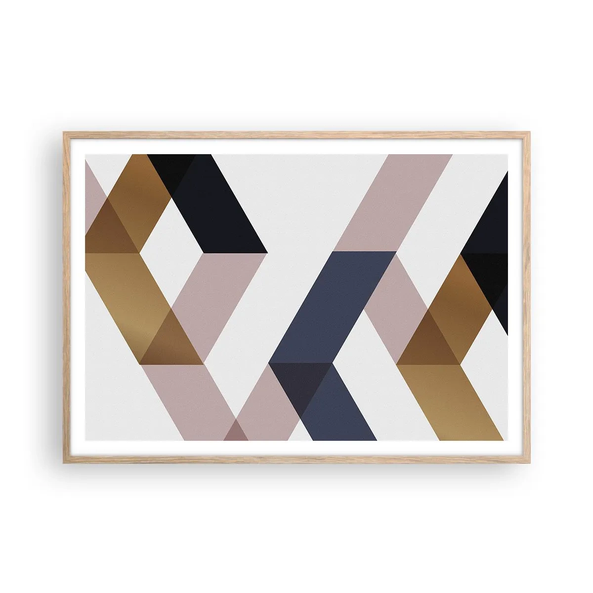 Plakat w ramie jasny dąb - Płaszczyzny i kąty - 100x70 cm
