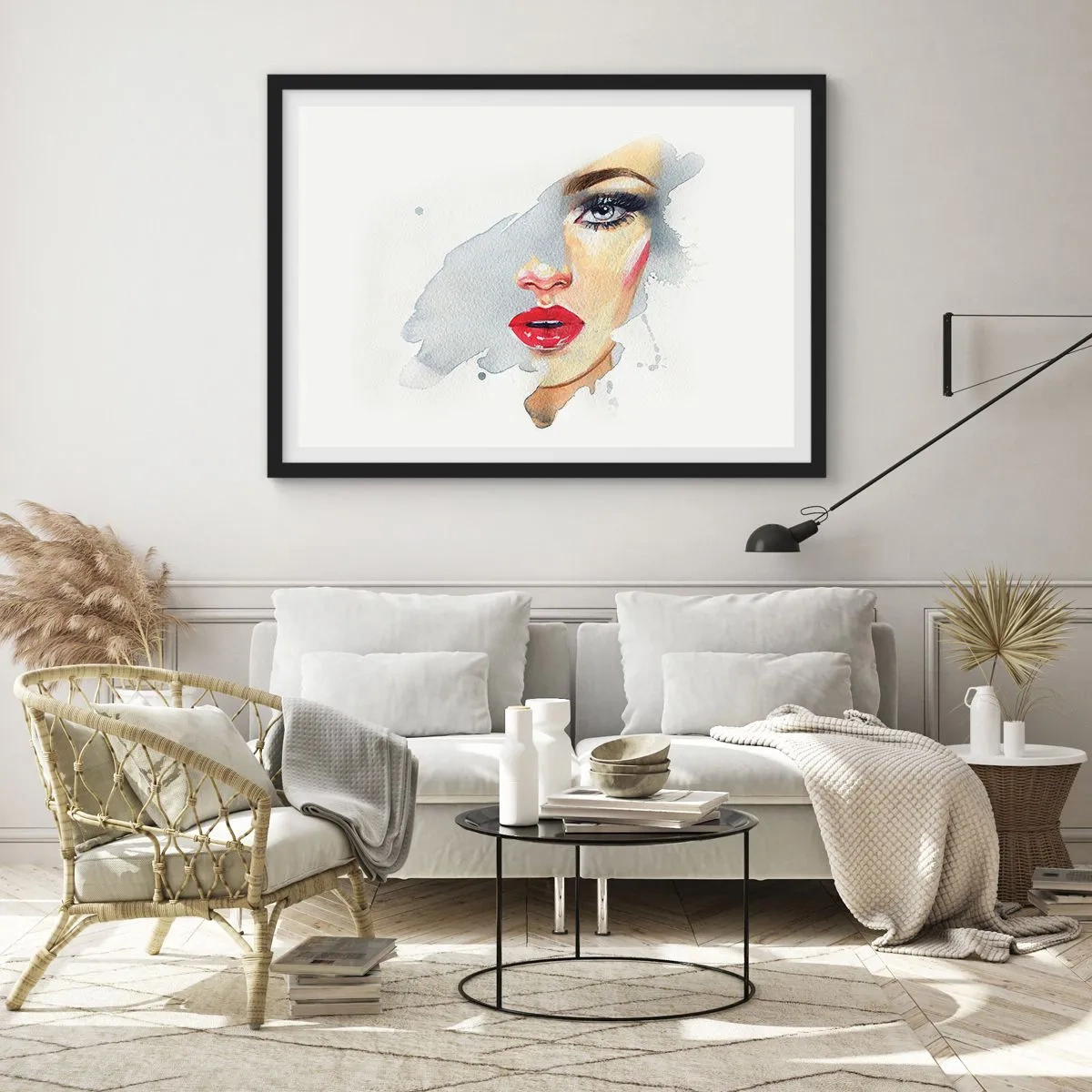 Plakat w czarnej ramie - Odbicie w kropli wody - 91x61 cm