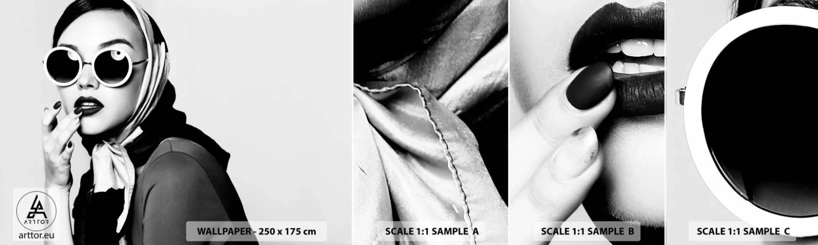 Fototapeta Próbka Samoprzylepna Deluxe Sticker - Pozdrowienia z lat 60. - Kobieta, Twarz Kobiety, Vintage - 100x30 cm