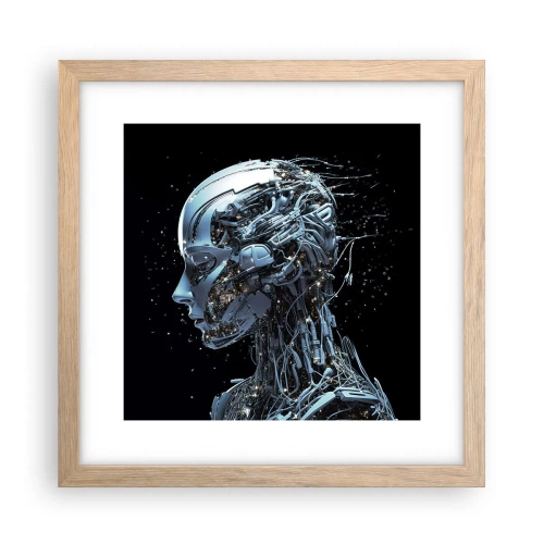 Plakat w ramie jasny dąb - Technologia jest kobietą - 30x30 cm