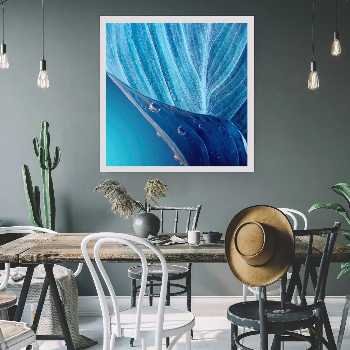 Plakat - Ukryte krople błękitu - 50x50 cm