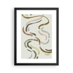 Plakat w czarnej ramie - Radosny taniec abstrakcji - 30x40 cm