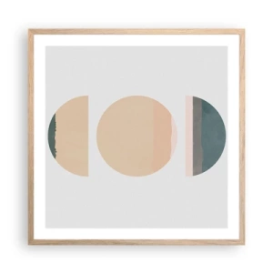 Plakat w ramie jasny dąb - Koło za kołem - 60x60 cm