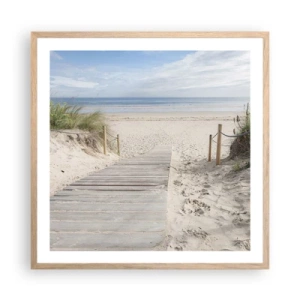 Plakat w ramie jasny dąb - Po horyzont - 60x60 cm