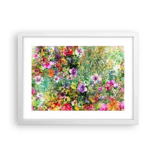 Plakat w białej ramie - W kwiaty na zatracenie - 40x30 cm