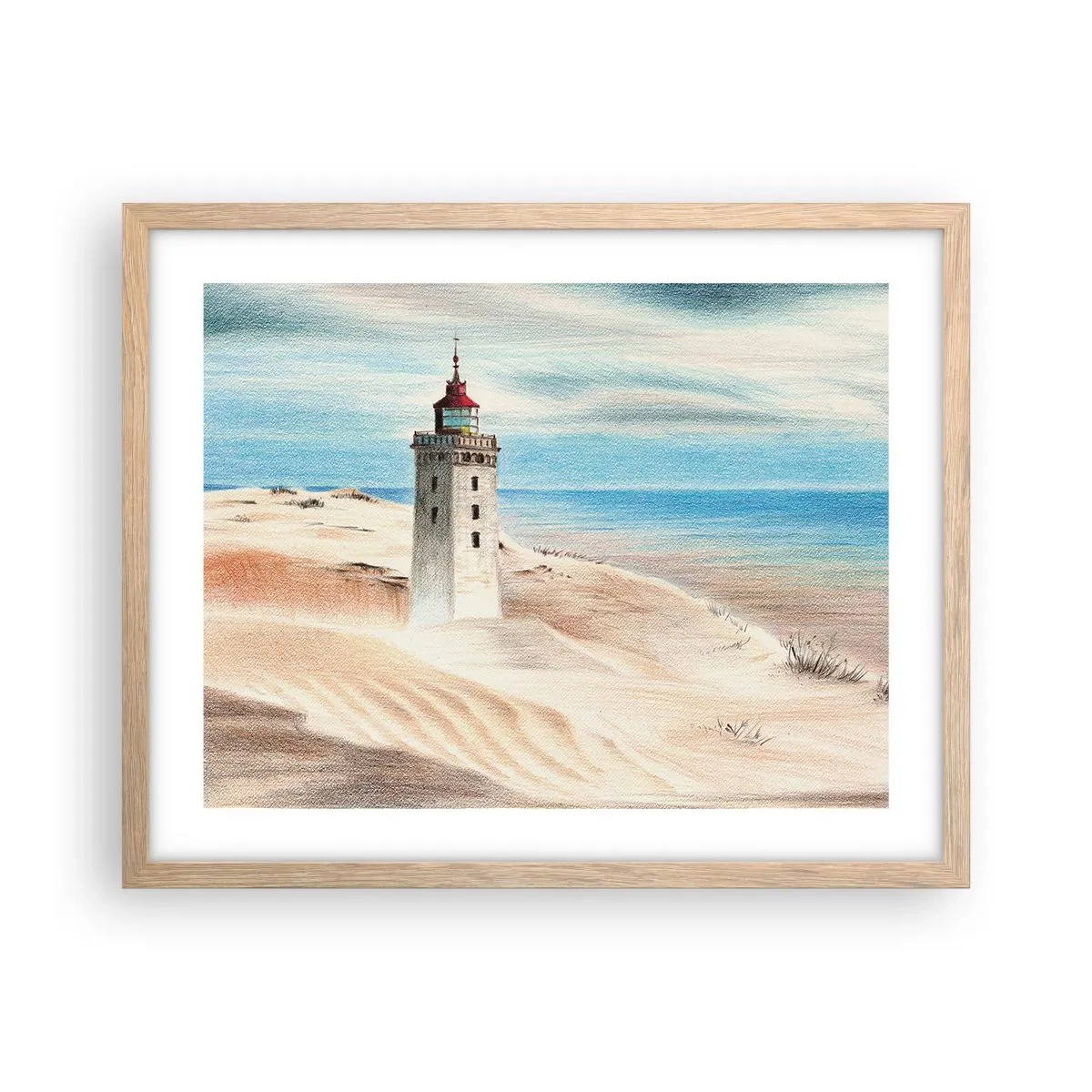 Plakat w ramie jasny dąb - Zawsze wpatrzona w morze - 50x40 cm