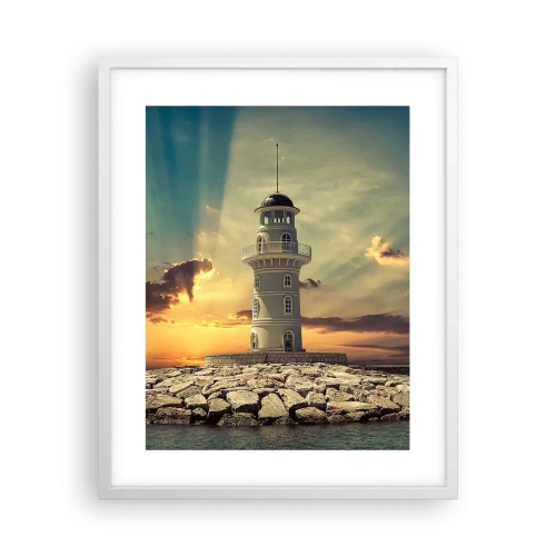 Plakat w białej ramie - Światło - Dobro - Piękno - 40x50 cm