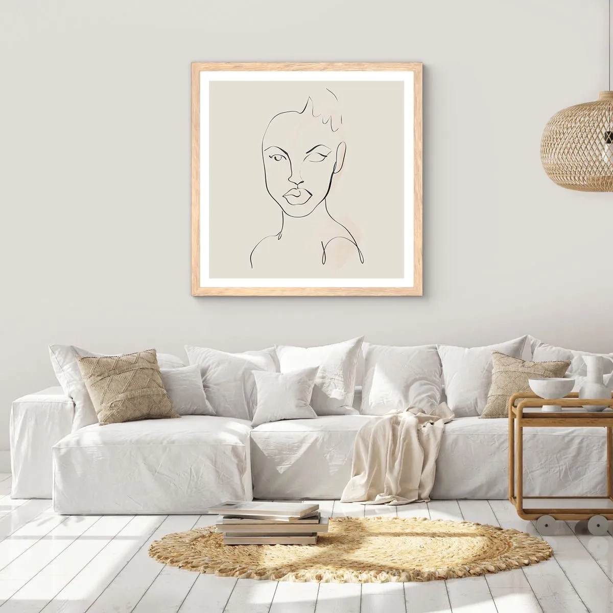 Plakat w ramie jasny dąb - Zarys zmysłowości - 40x40 cm