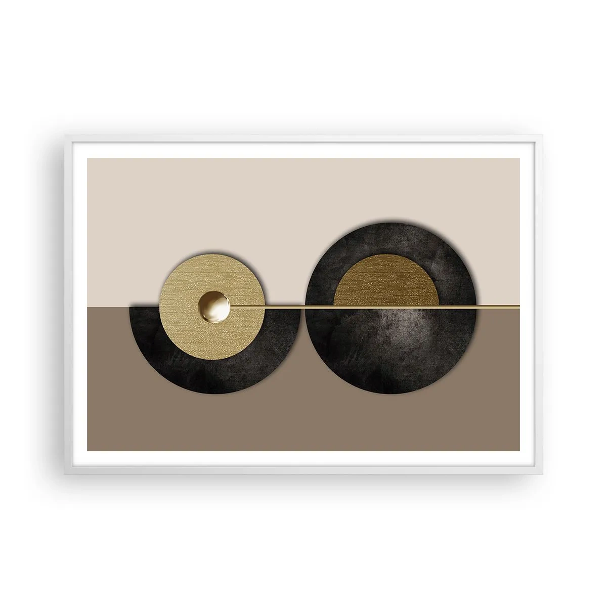 Plakat w białej ramie - Wariacje wokół koła - 100x70 cm