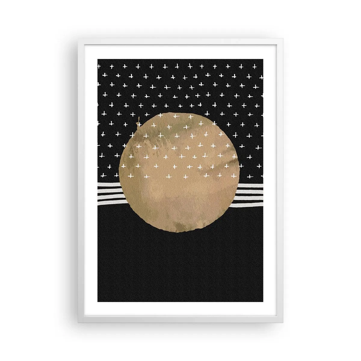 Plakat w białej ramie - Kompozycja: flaga galaktyki - 50x70 cm