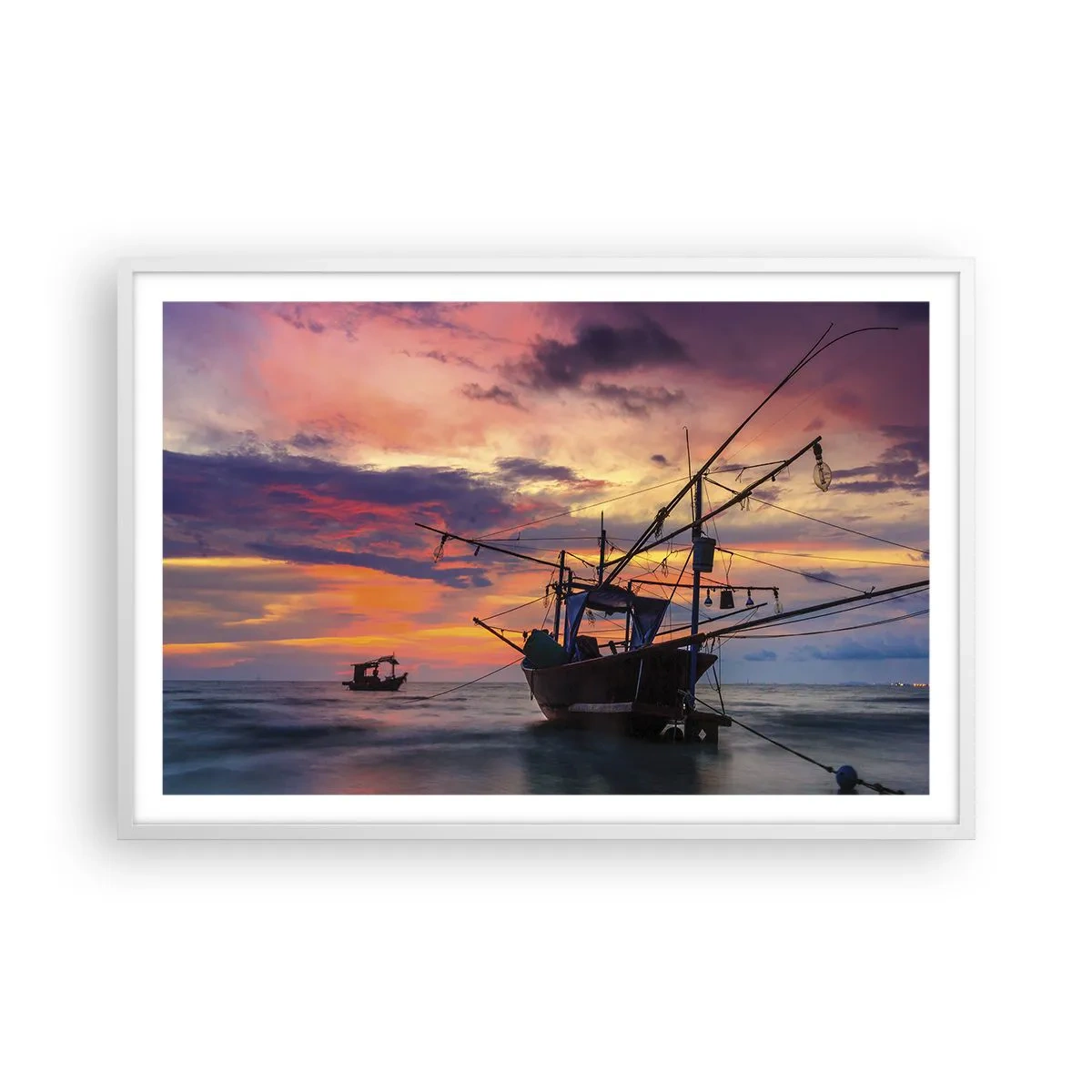 Plakat w białej ramie - Egzotyczny wieczór - 91x61 cm