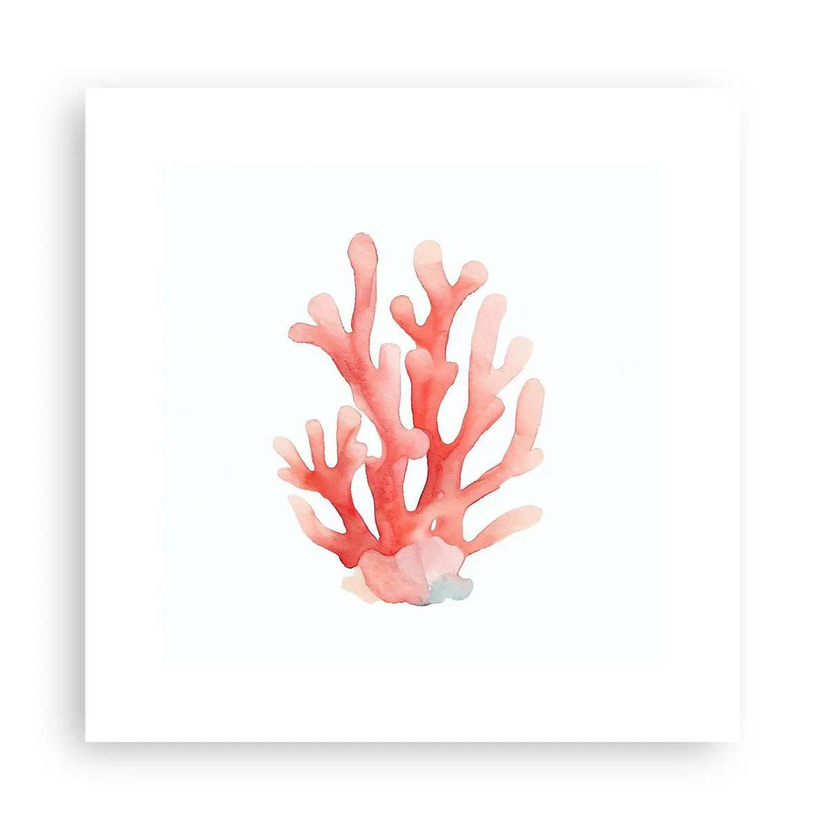 Plakat - Koral koloru koralowego - 30x30 cm