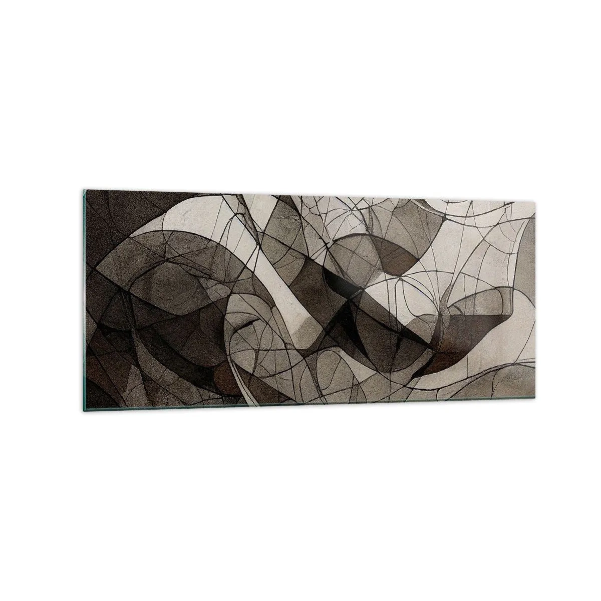 Obraz na szkle - Abstrakcyjny wzór w brązowych i ziemistych tonach - 120x50cm - Cyrkulacja barw ziemi - Nowoczesna dekoracja ścienna do salonu i sypialni ARTTOR